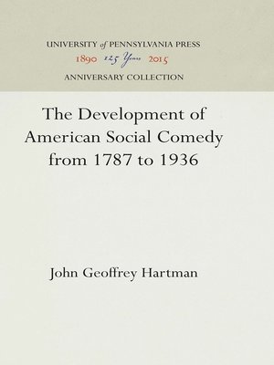 cover image of The Development of American Social Comedy from 1787 to 1936